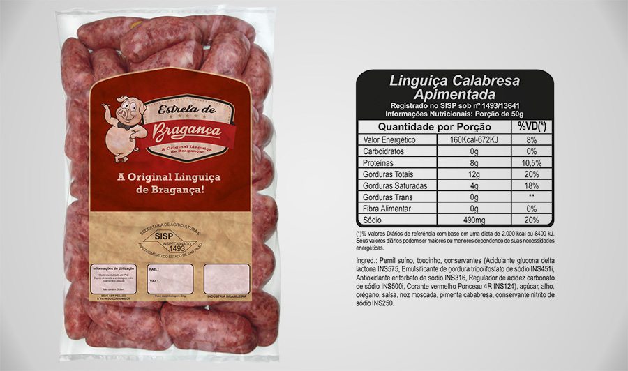 Linguiça Calabresa Apimentada Congelada 5kg