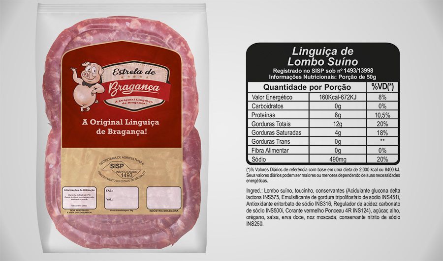 Linguiça de Lombo Suíno Fina Congelada 5kg