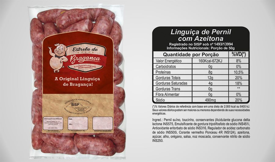 Linguiça de Pernil com Azeitona Resfriada 5kg
