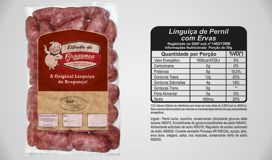 Linguiça de Pernil com Ervas Congelada 5kg