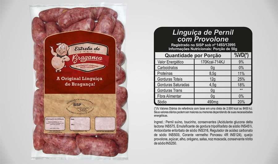 Linguiça de Pernil com Provolone Congelada 5kg