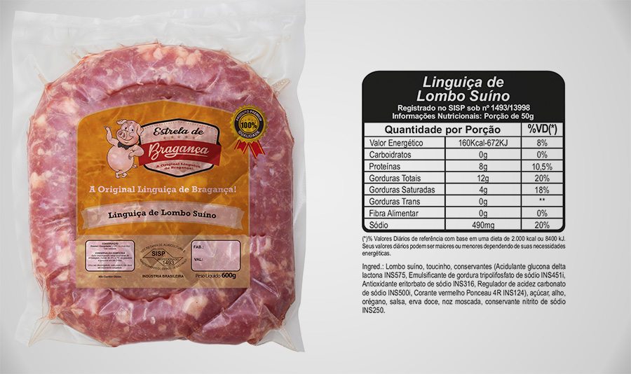 Linguiça de Lombo Suíno Congelada 600g