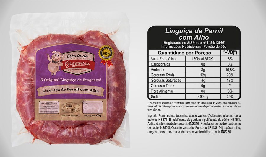 Linguiça de Pernil com Alho Congelada 600g